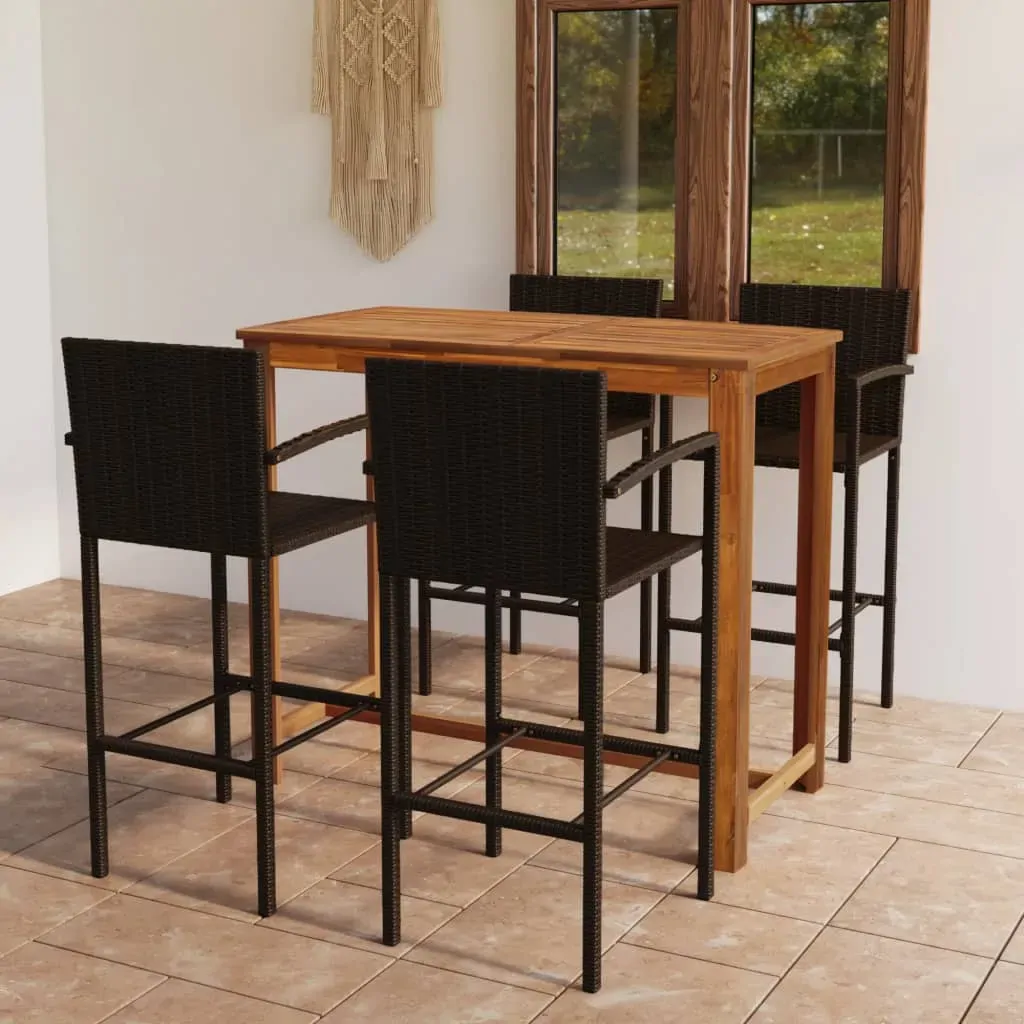 5 Piece Garden Bar Set Brown 5 Piece Garden Bar Set Brown