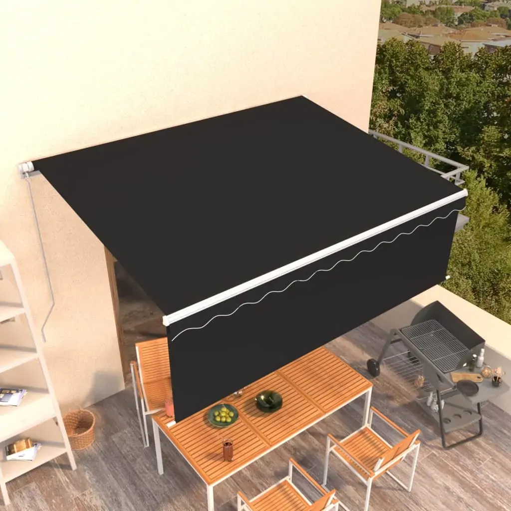 Manual Retractable Awning with Blind 4.5x3m Anthracite Manual Retractable Awning with Blind 4.5x3m Anthracite