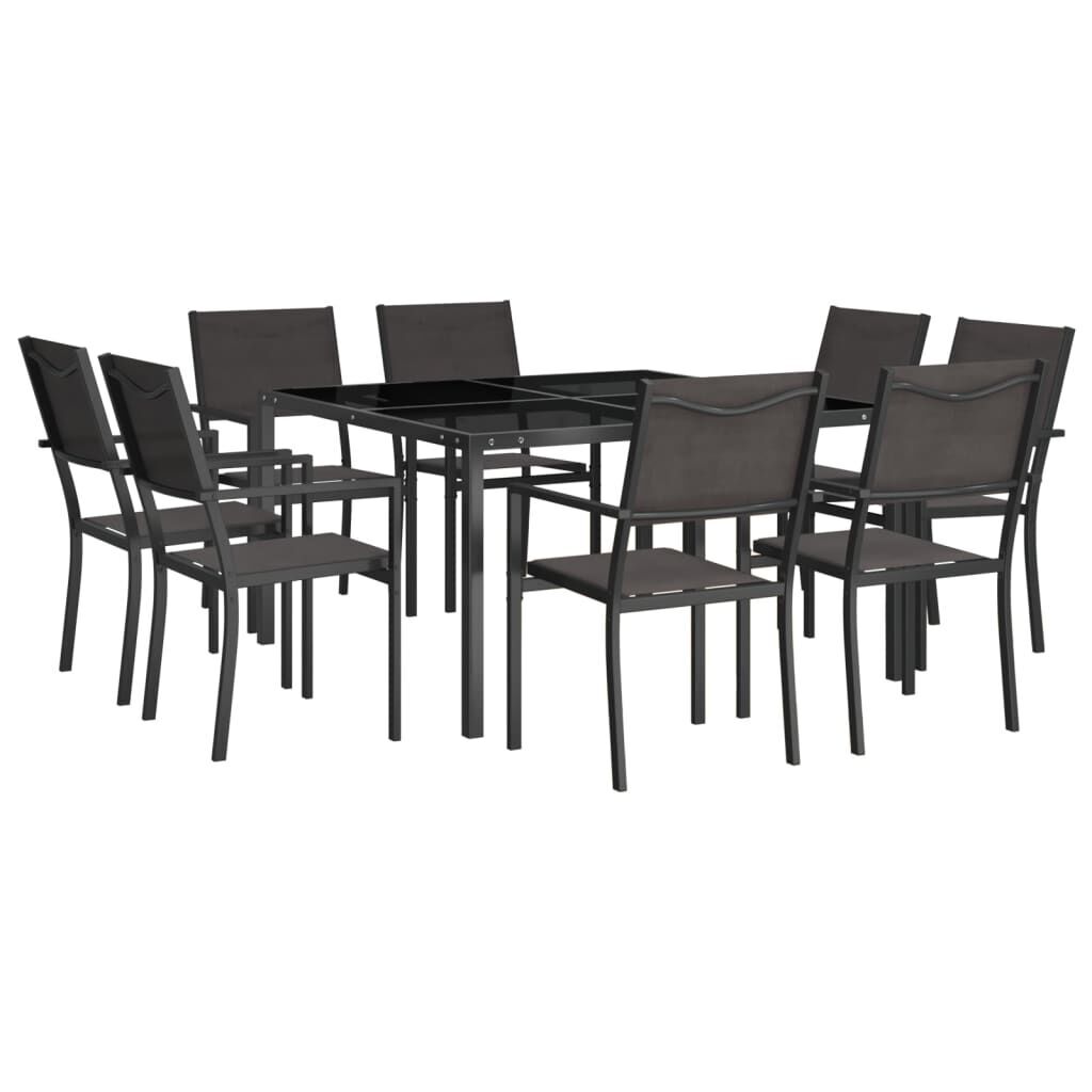 9 Piece Outdoor Dining Set Steel 9 Piece Outdoor Dining Set Steel