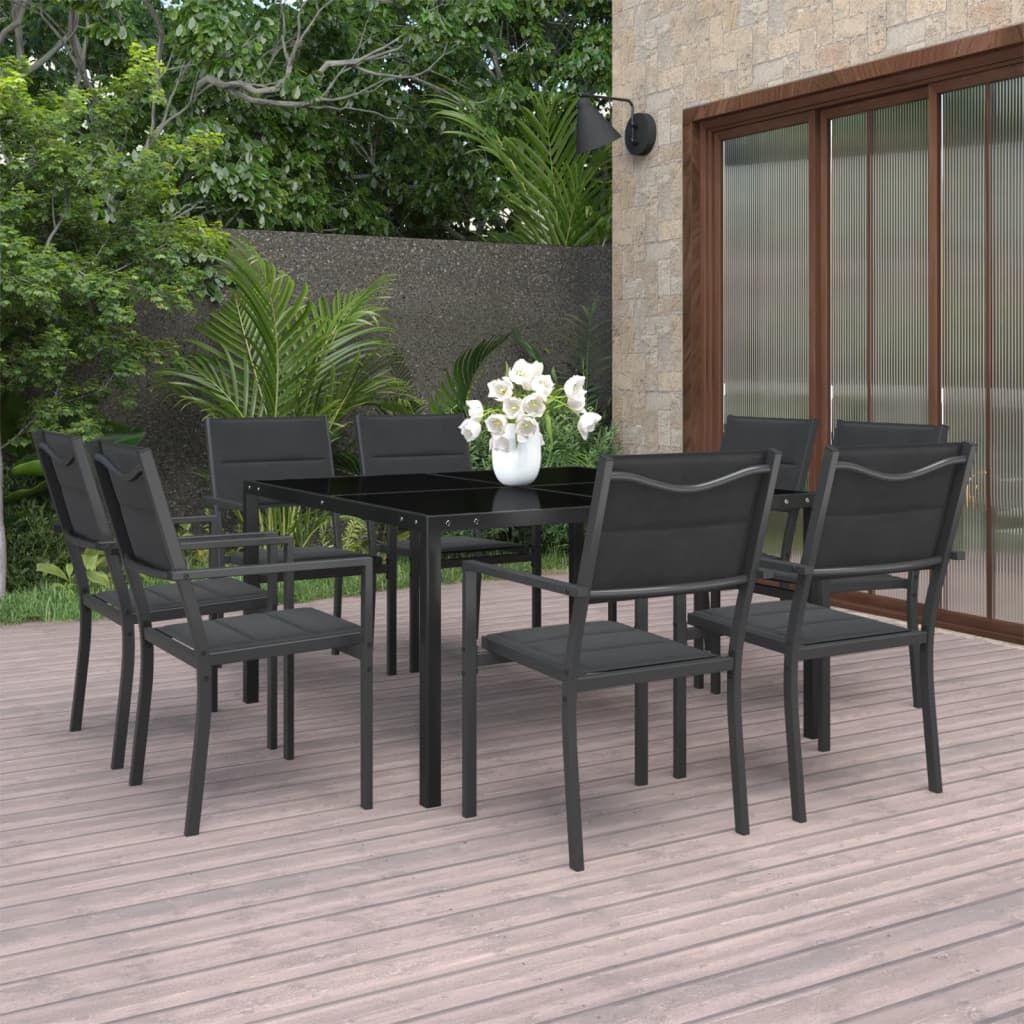9 Piece Outdoor Dining Set Steel 9 Piece Outdoor Dining Set Steel