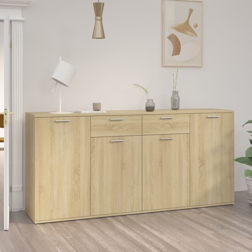 Sideboard Sonoma Oak 160x36x75 cm Engineered Wood Sideboard Sonoma Oak 160x36x75 cm Engineered Wood