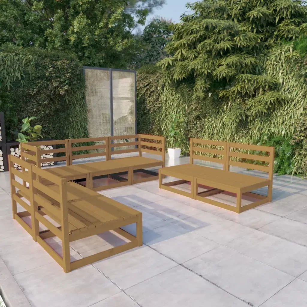 7 Piece Garden Lounge Set Honey Brown Solid Pinewood 7 Piece Garden Lounge Set Honey Brown Solid Pinewood
