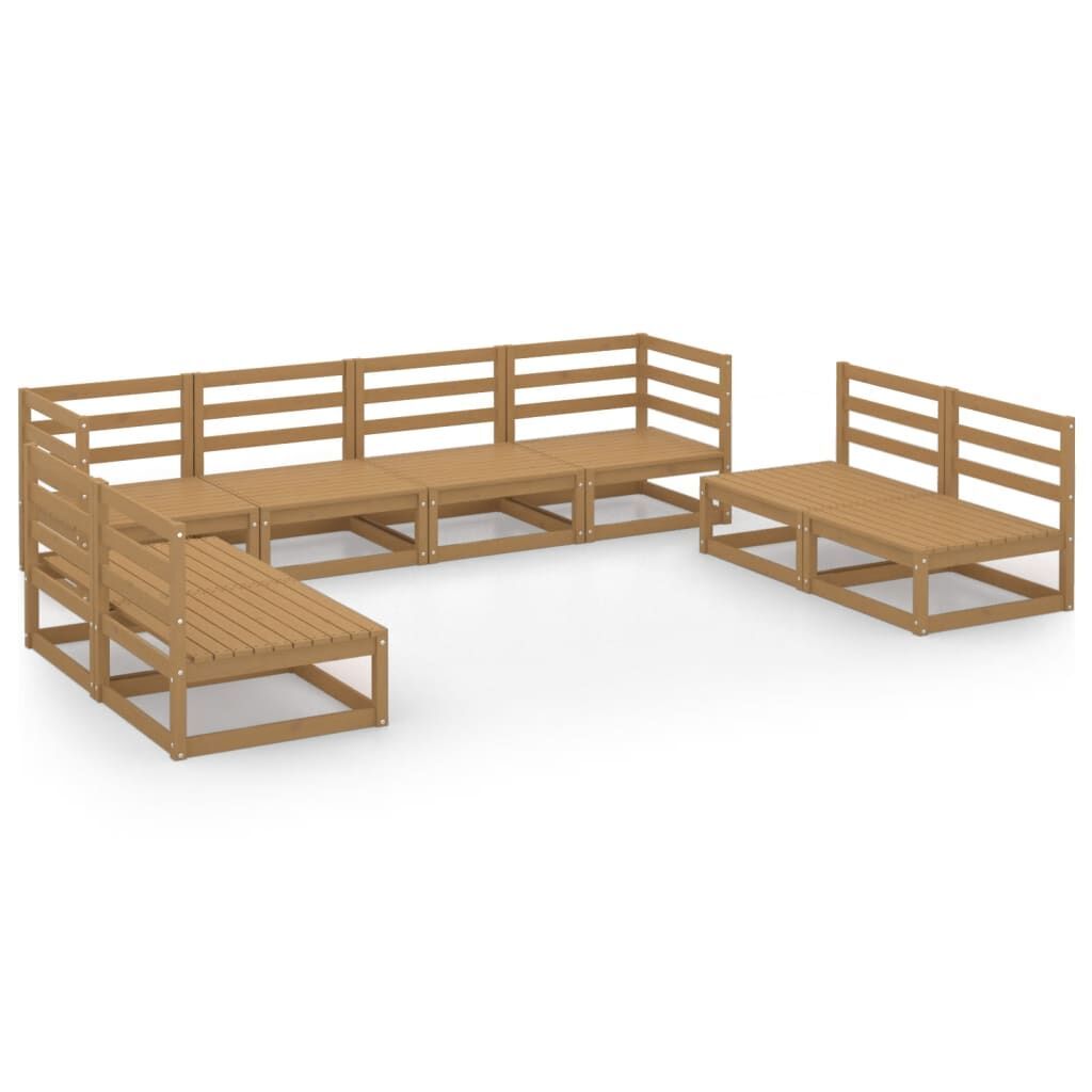 8 Piece Garden Lounge Set Honey Brown Solid Pinewood 8 Piece Garden Lounge Set Honey Brown Solid Pinewood
