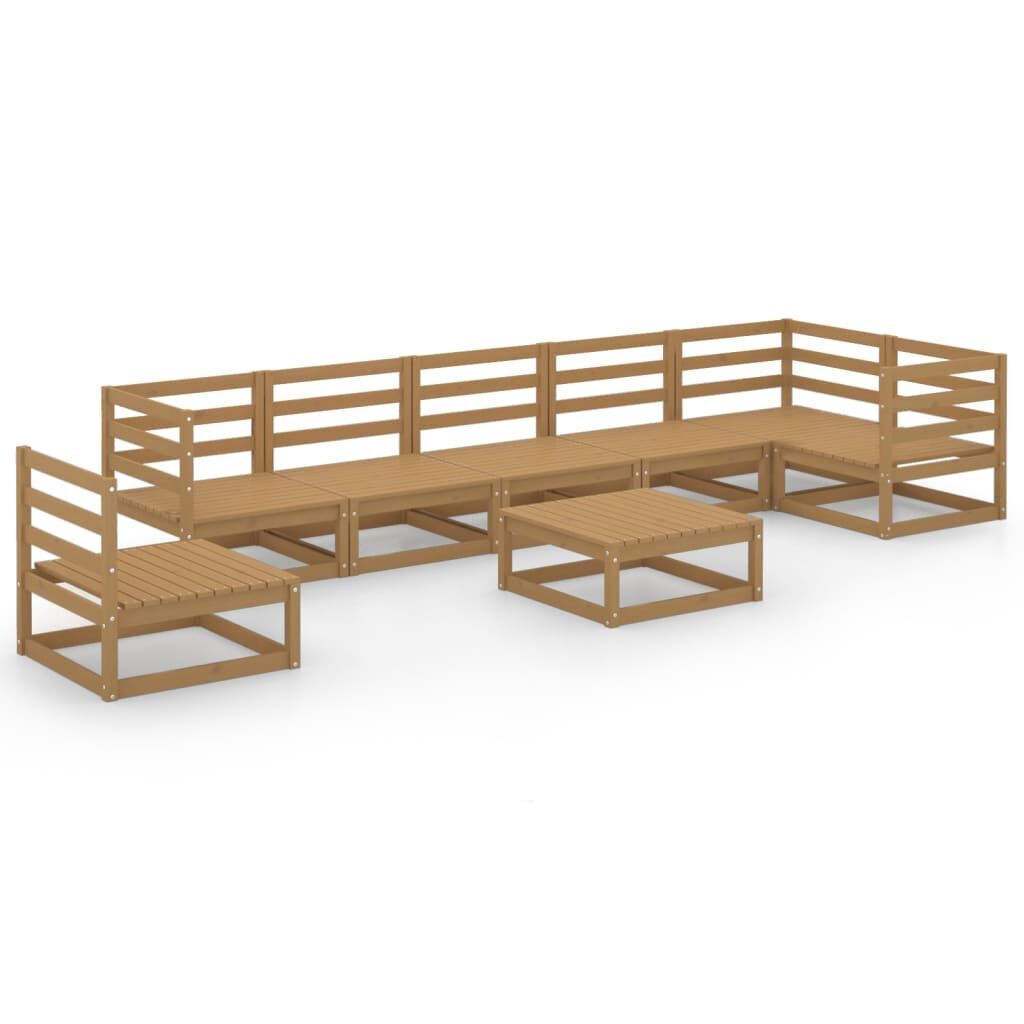 8 Piece Garden Lounge Set Honey Brown Solid Pinewood 8 Piece Garden Lounge Set Honey Brown Solid Pinewood