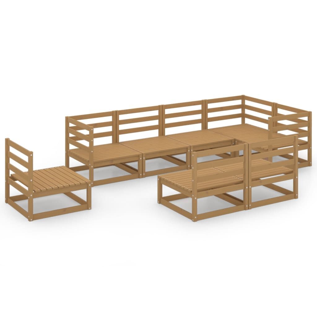 8 Piece Garden Lounge Set Honey Brown Solid Pinewood 8 Piece Garden Lounge Set Honey Brown Solid Pinewood