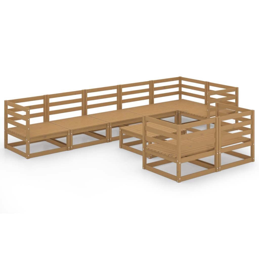 9 Piece Garden Lounge Set Honey Brown Solid Pinewood 9 Piece Garden Lounge Set Honey Brown Solid Pinewood