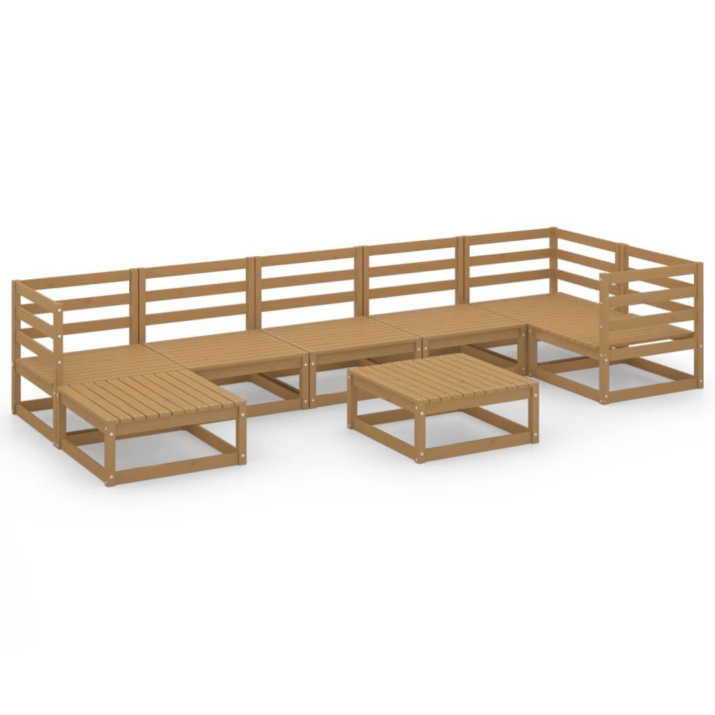 8 Piece Garden Lounge Set Honey Brown Solid Pinewood 8 Piece Garden Lounge Set Honey Brown Solid Pinewood