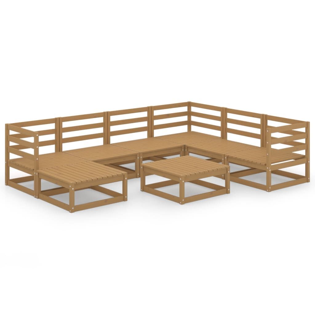 8 Piece Garden Lounge Set Honey Brown Solid Pinewood 8 Piece Garden Lounge Set Honey Brown Solid Pinewood