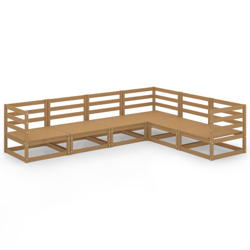 6 Piece Garden Lounge Set Honey Brown Solid Pinewood 6 Piece Garden Lounge Set Honey Brown Solid Pinewood