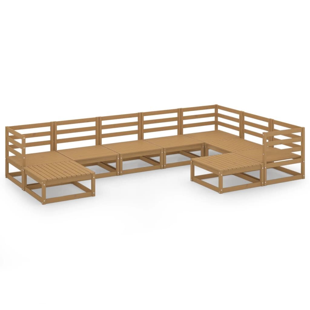 9 Piece Garden Lounge Set Honey Brown Solid Pinewood 9 Piece Garden Lounge Set Honey Brown Solid Pinewood