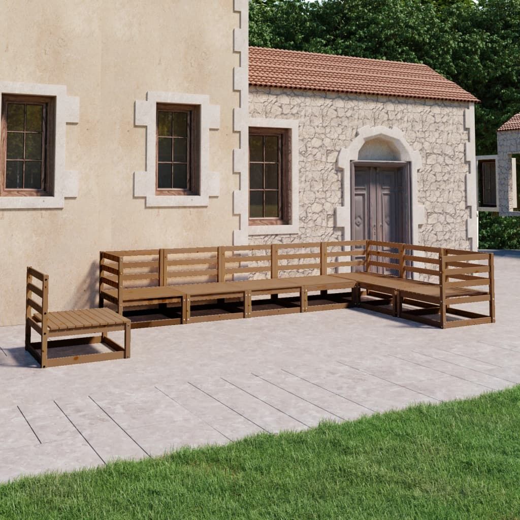 8 Piece Garden Lounge Set Honey Brown Solid Pinewood 8 Piece Garden Lounge Set Honey Brown Solid Pinewood