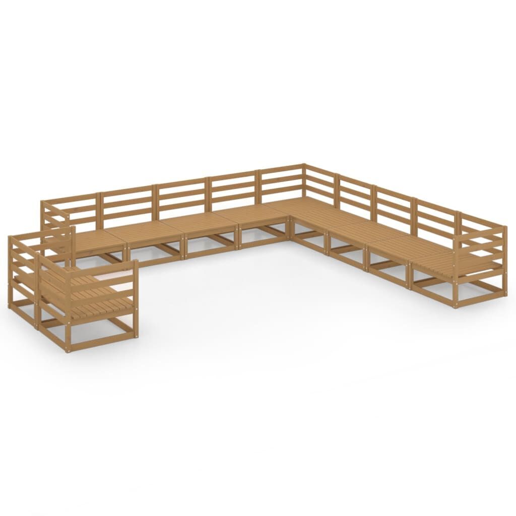 11 Piece Garden Lounge Set Honey Brown Solid Pinewood 11 Piece Garden Lounge Set Honey Brown Solid Pinewood