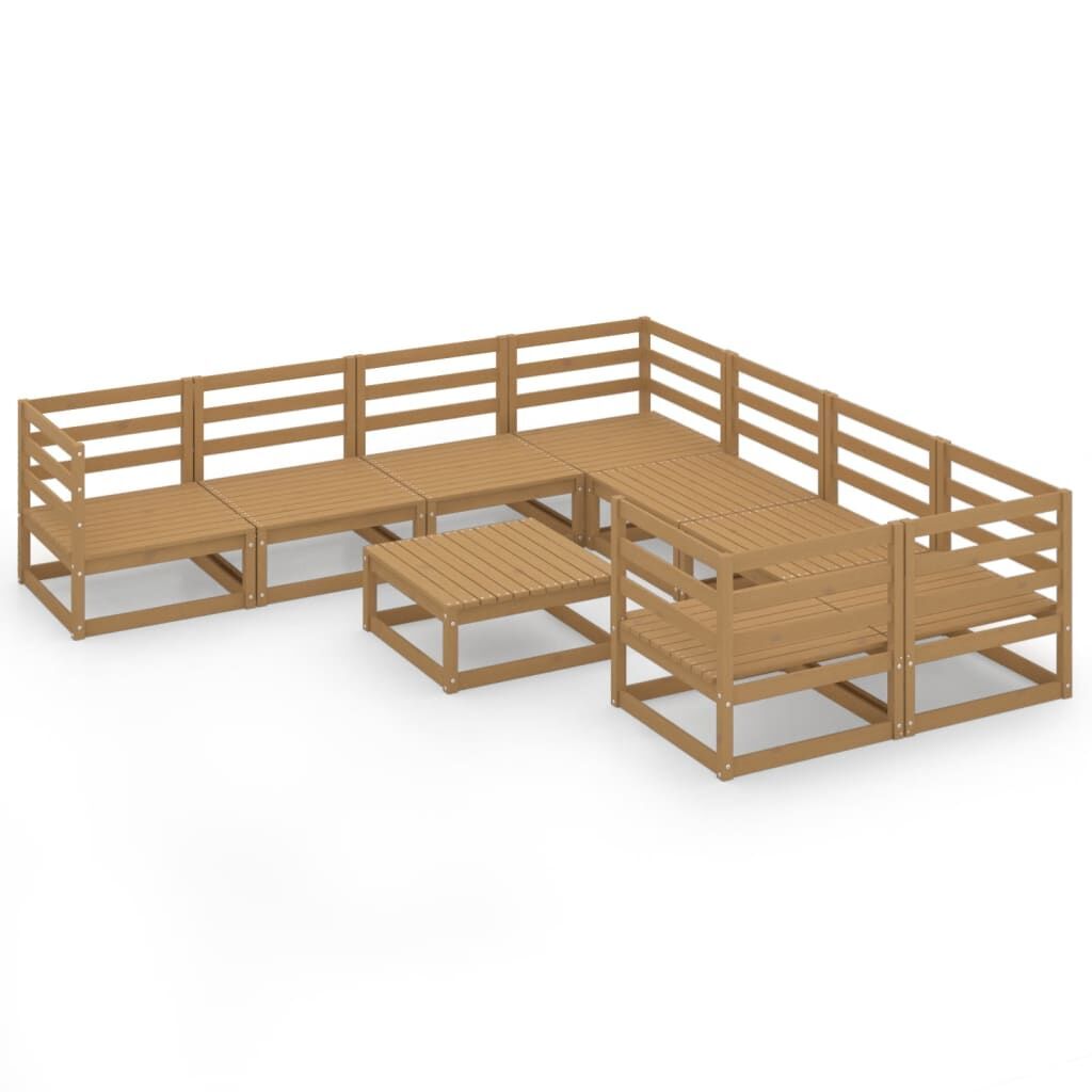 9 Piece Garden Lounge Set Solid Pinewood 9 Piece Garden Lounge Set Solid Pinewood