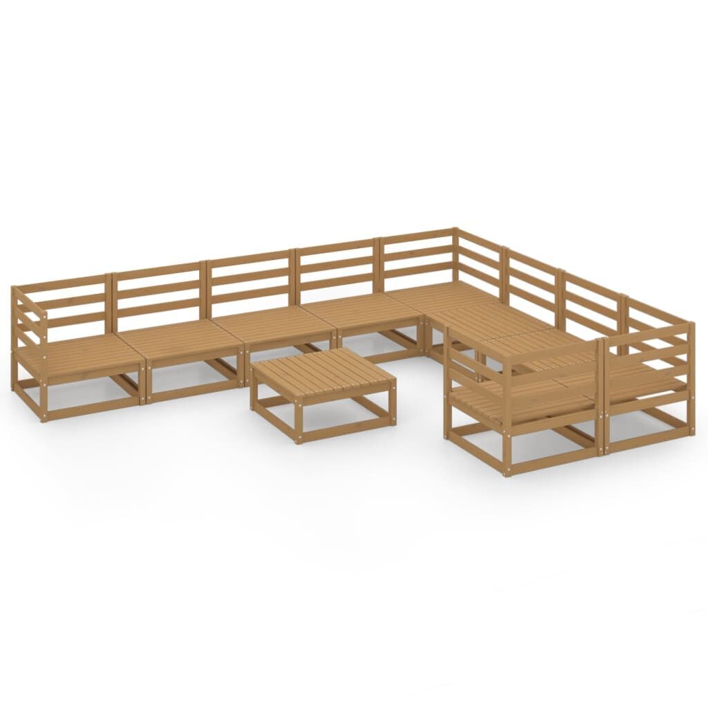 10 Piece Garden Lounge Set Solid Pinewood 10 Piece Garden Lounge Set Solid Pinewood