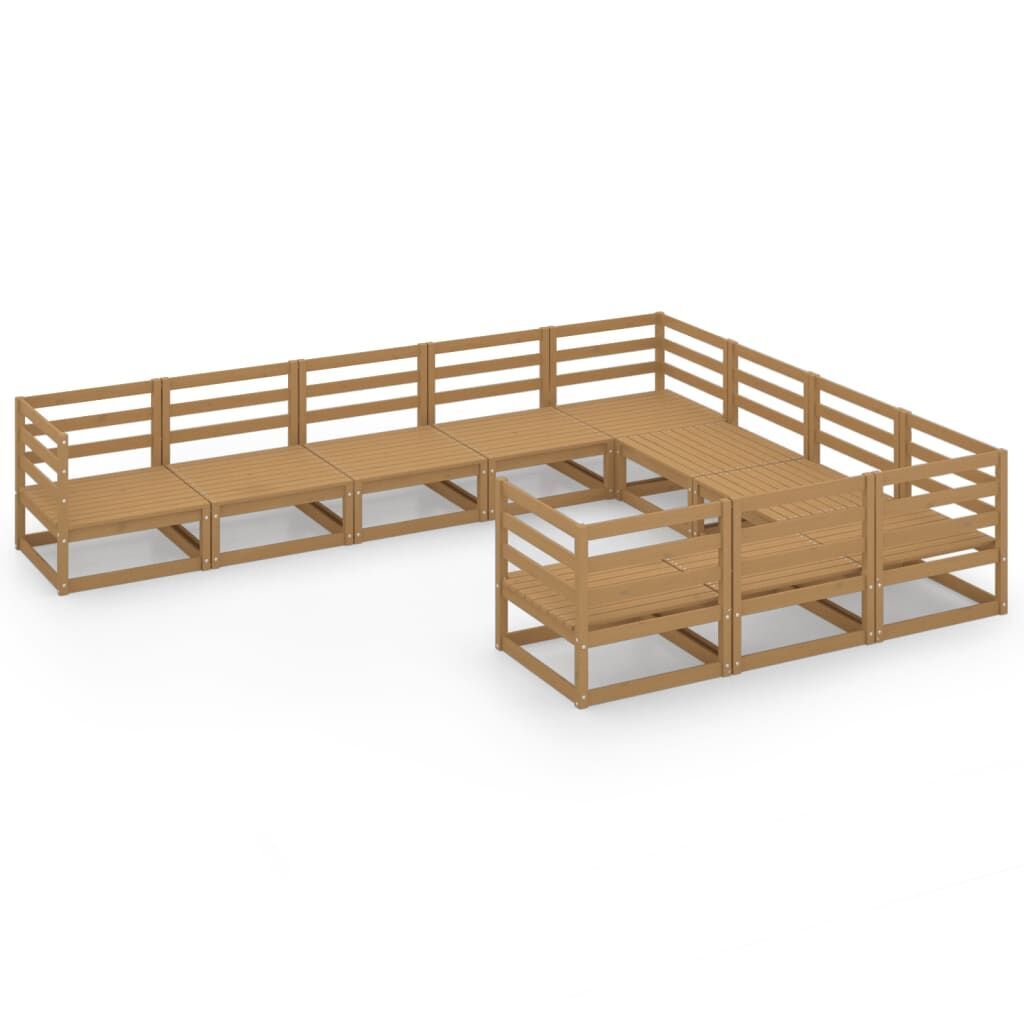 10 Piece Garden Lounge Set Solid Pinewood 10 Piece Garden Lounge Set Solid Pinewood