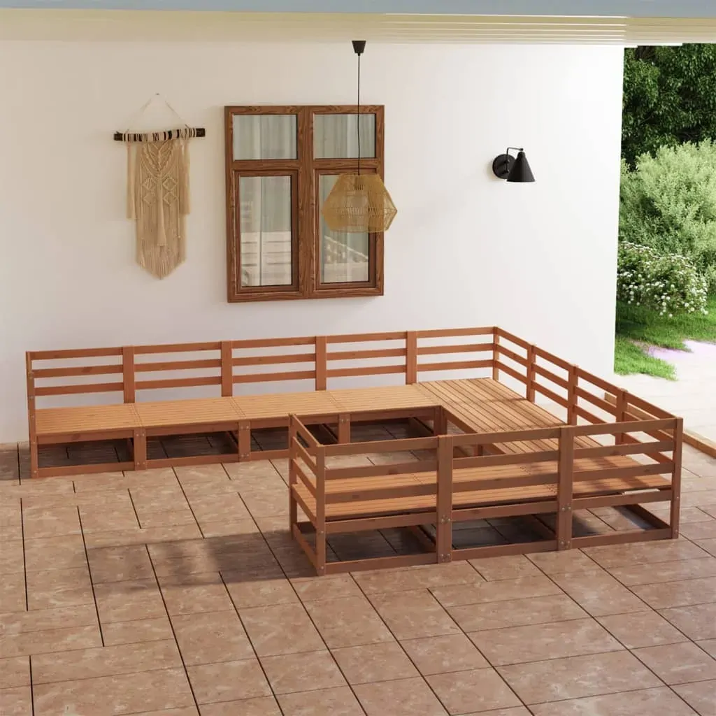 10 Piece Garden Lounge Set Solid Pinewood 10 Piece Garden Lounge Set Solid Pinewood