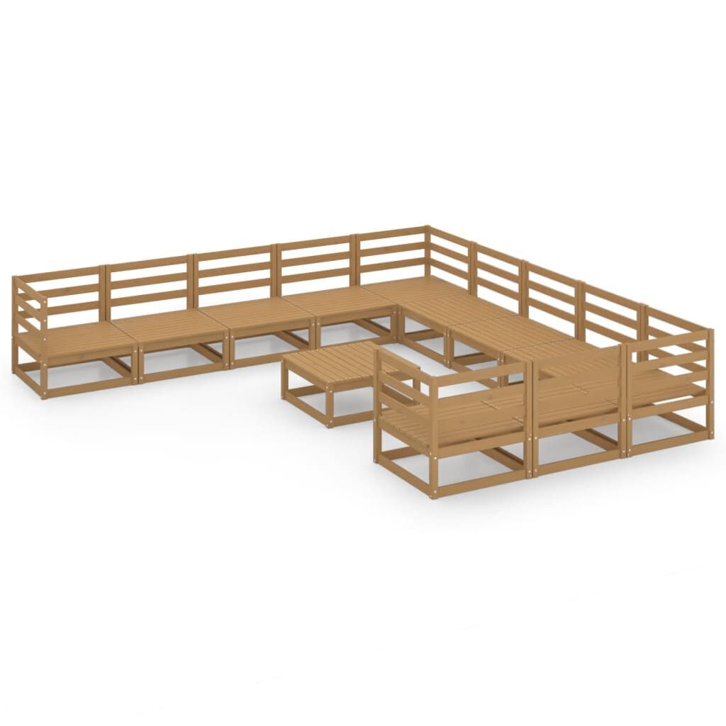 12 Piece Garden Lounge Set Solid Pinewood 12 Piece Garden Lounge Set Solid Pinewood