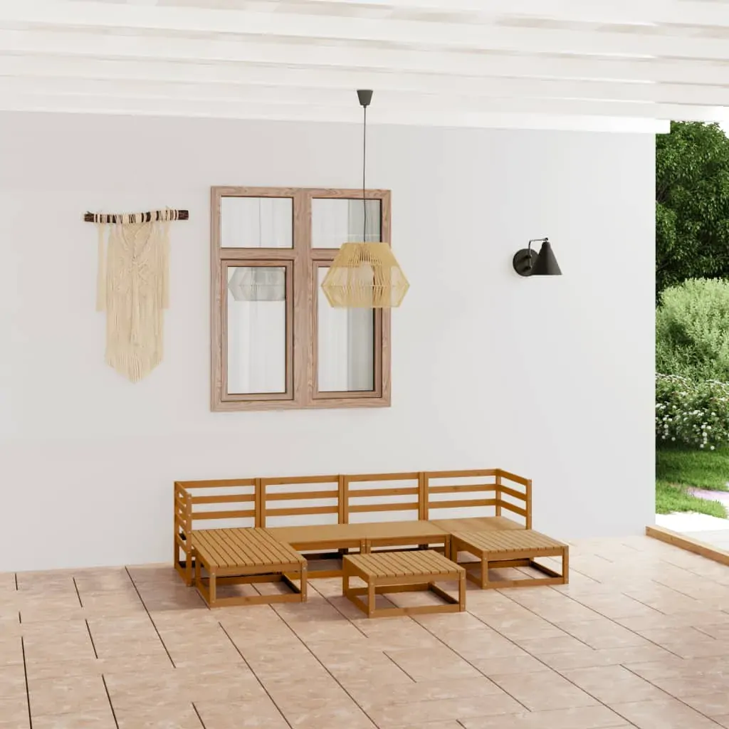 7 Piece Garden Lounge Set Solid Pinewood 7 Piece Garden Lounge Set Solid Pinewood