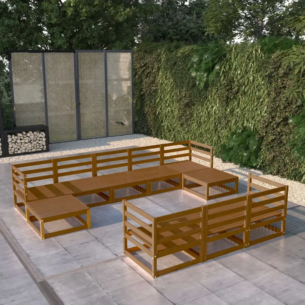 10 Piece Garden Lounge Set Solid Pinewood 10 Piece Garden Lounge Set Solid Pinewood