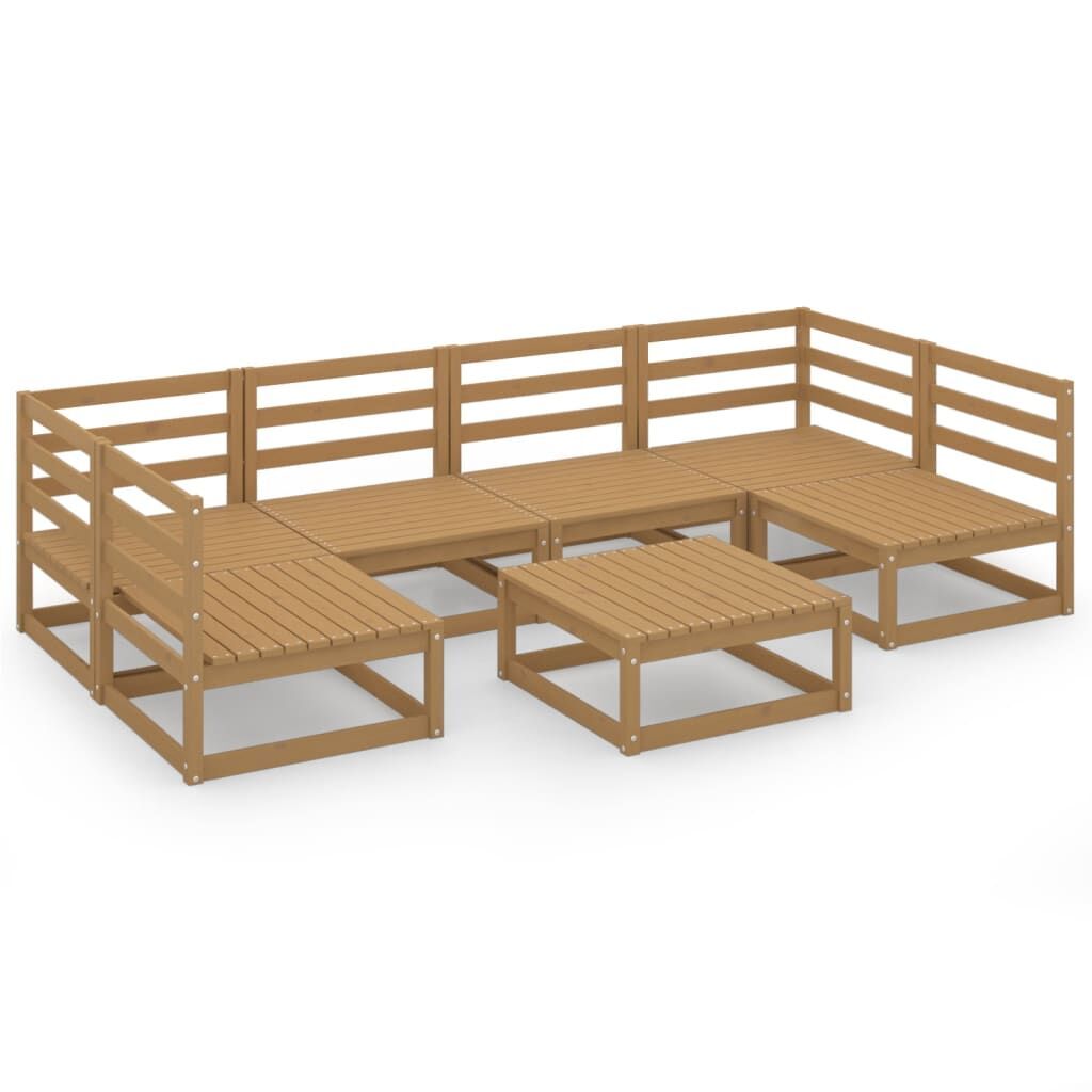 7 Piece Garden Lounge Set Solid Pinewood 7 Piece Garden Lounge Set Solid Pinewood