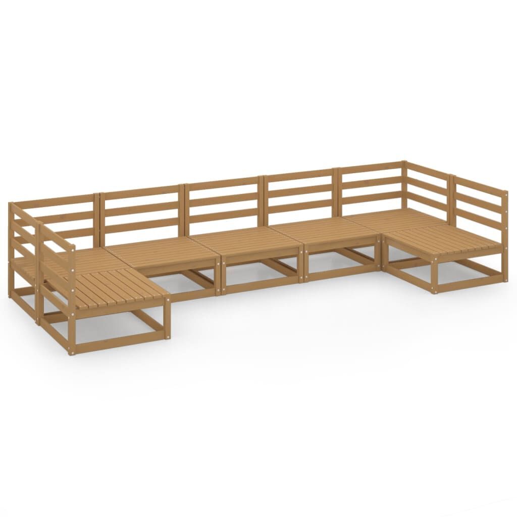 7 Piece Garden Lounge Set Solid Pinewood 7 Piece Garden Lounge Set Solid Pinewood