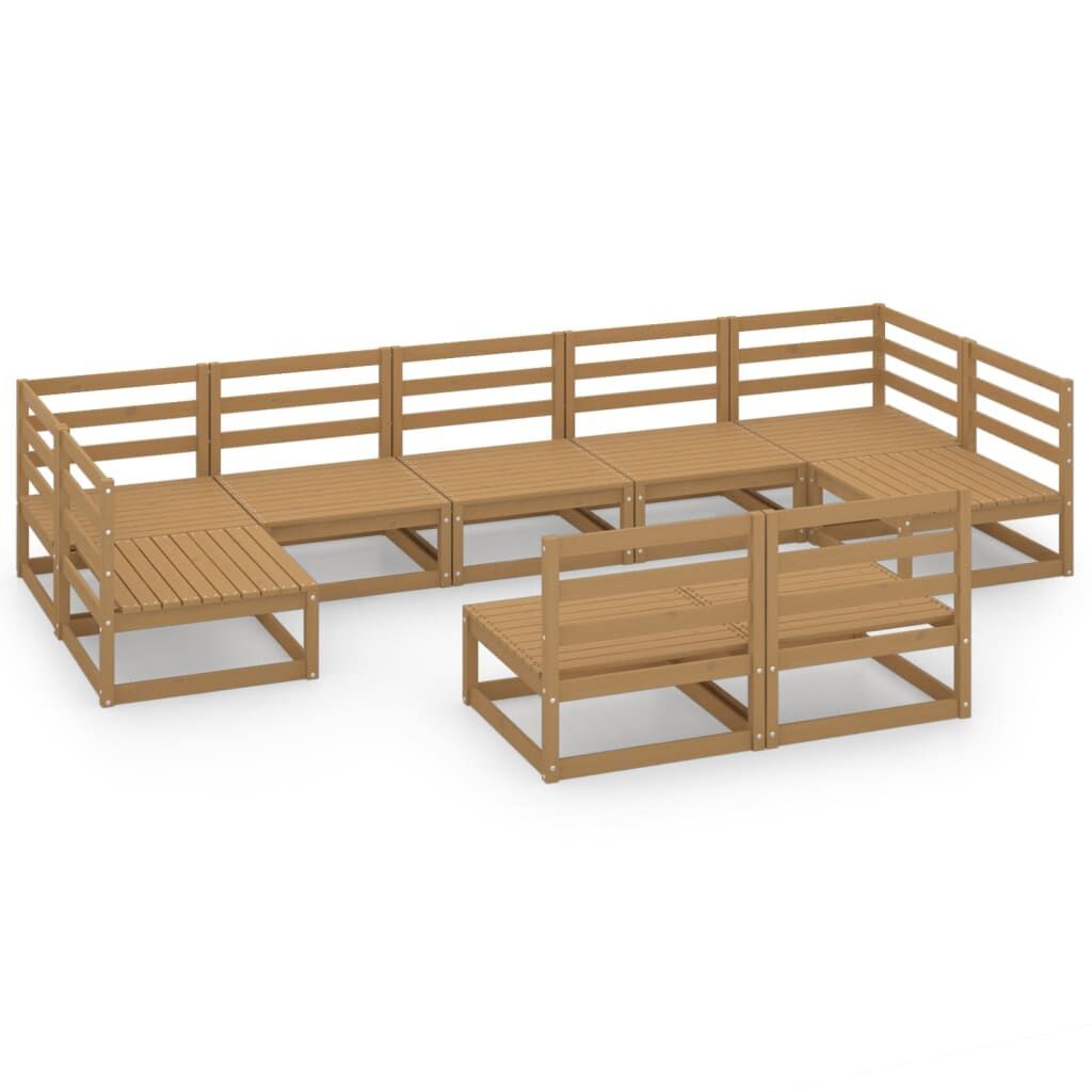 9 Piece Garden Lounge Set Solid Pinewood 9 Piece Garden Lounge Set Solid Pinewood