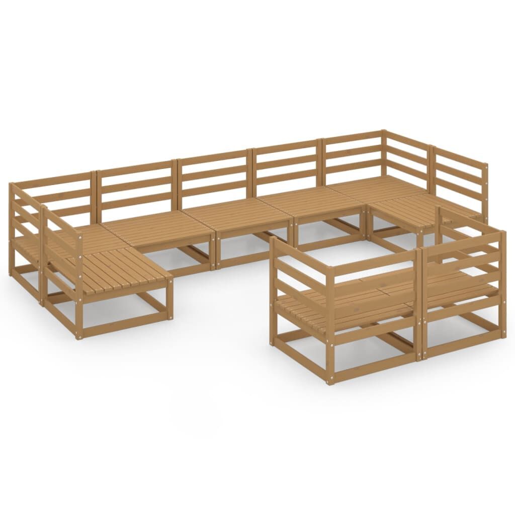 9 Piece Garden Lounge Set Solid Pinewood 9 Piece Garden Lounge Set Solid Pinewood