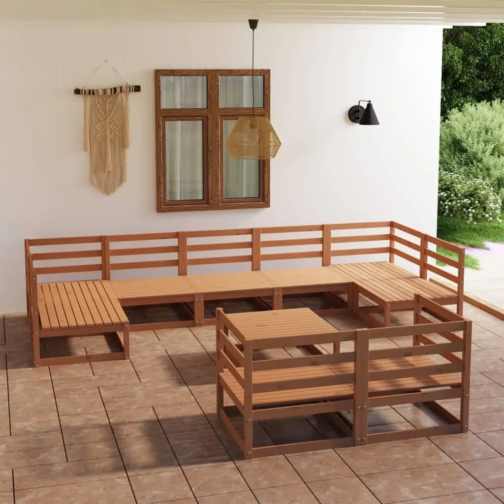 10 Piece Garden Lounge Set Solid Pinewood 10 Piece Garden Lounge Set Solid Pinewood