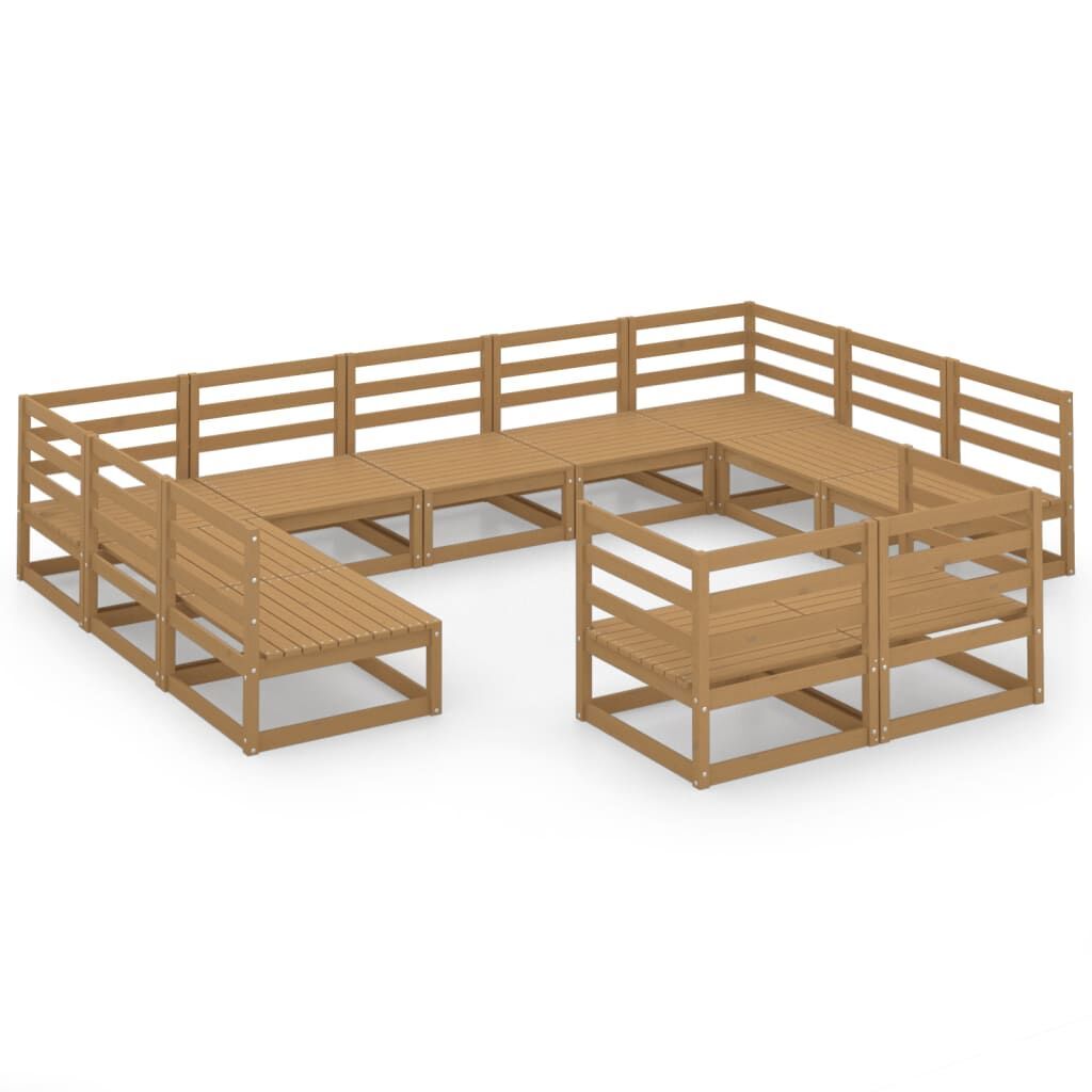 11 Piece Garden Lounge Set Solid Pinewood 11 Piece Garden Lounge Set Solid Pinewood