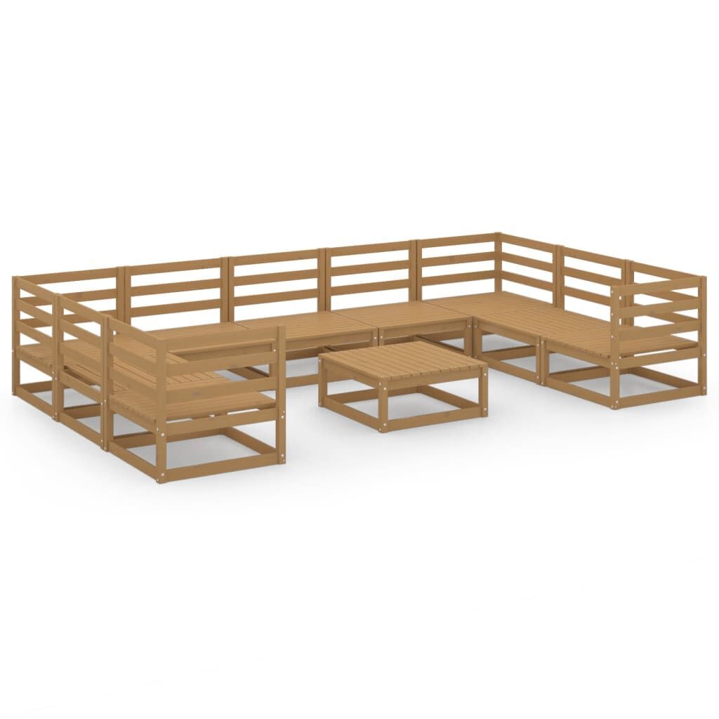 10 Piece Garden Lounge Set Solid Pinewood 10 Piece Garden Lounge Set Solid Pinewood