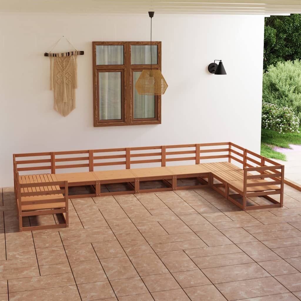 10 Piece Garden Lounge Set Solid Pinewood 10 Piece Garden Lounge Set Solid Pinewood