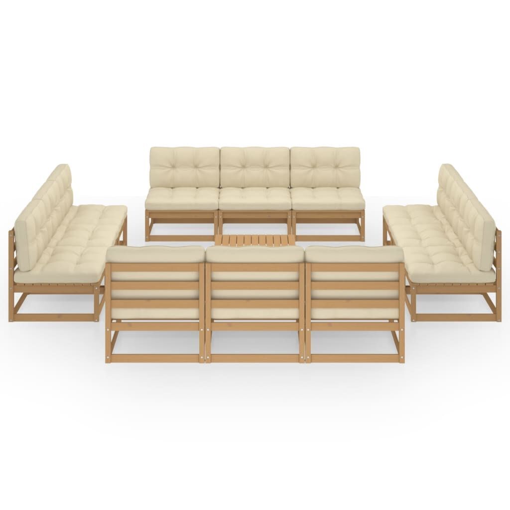 13 Piece Garden Lounge Set with Cushions Solid Pinewood 13 Piece Garden Lounge Set with Cushions Solid Pinewood