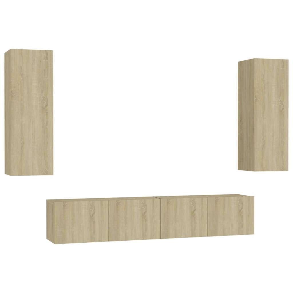 4 Piece TV Cabinet Set Sonoma Oak Engineered Wood 4 Piece TV Cabinet Set Sonoma Oak Engineered Wood