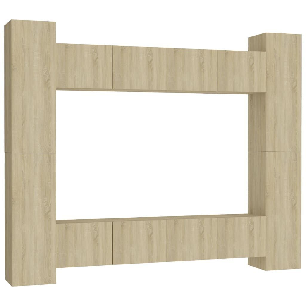 8 Piece TV Cabinet Set Sonoma Oak Engineered Wood 8 Piece TV Cabinet Set Sonoma Oak Engineered Wood