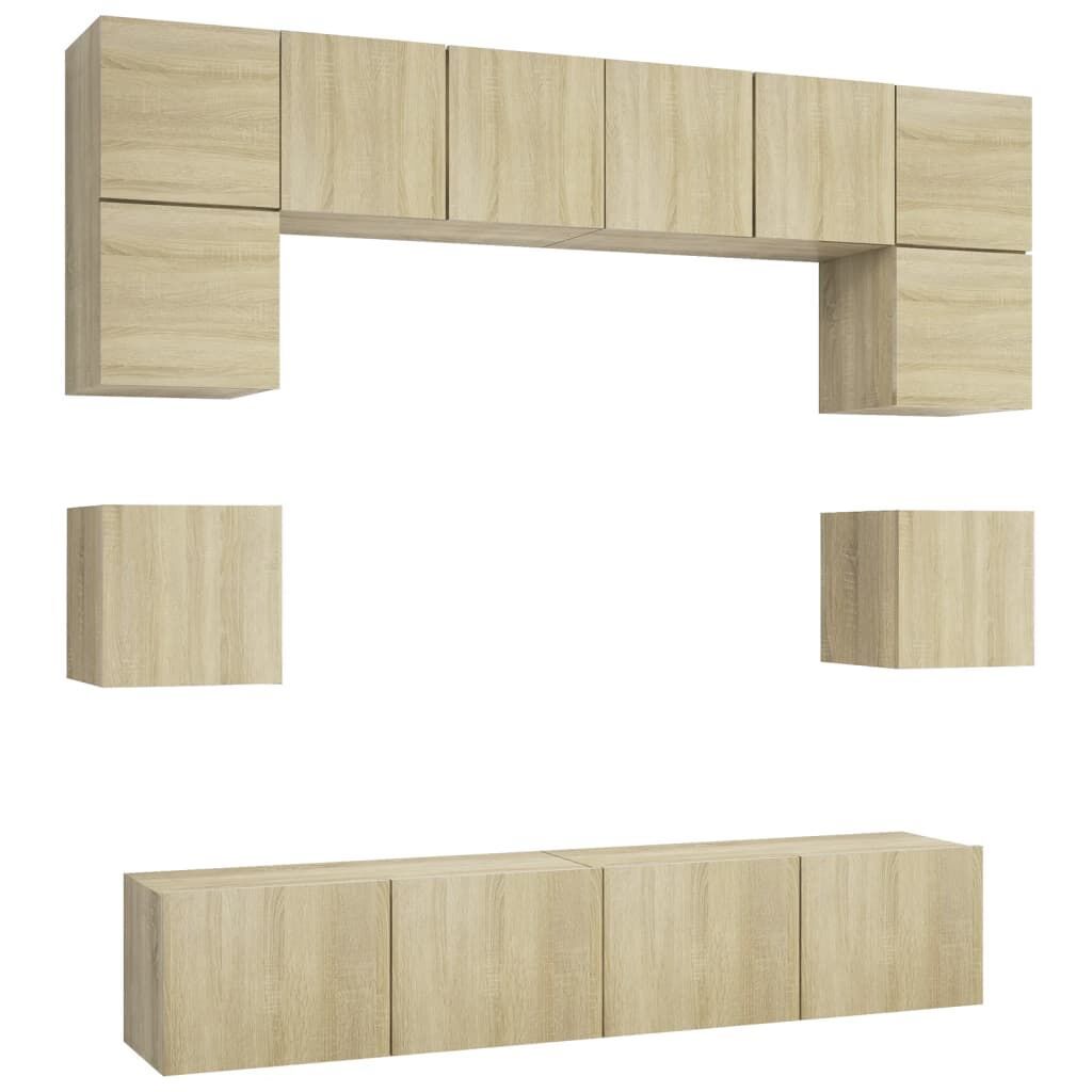 8 Piece TV Cabinet Set Sonoma Oak Engineered Wood 8 Piece TV Cabinet Set Sonoma Oak Engineered Wood
