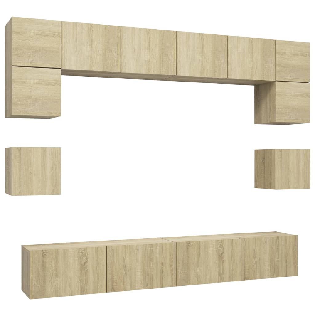 8 Piece TV Cabinet Set Sonoma Oak Engineered Wood 8 Piece TV Cabinet Set Sonoma Oak Engineered Wood