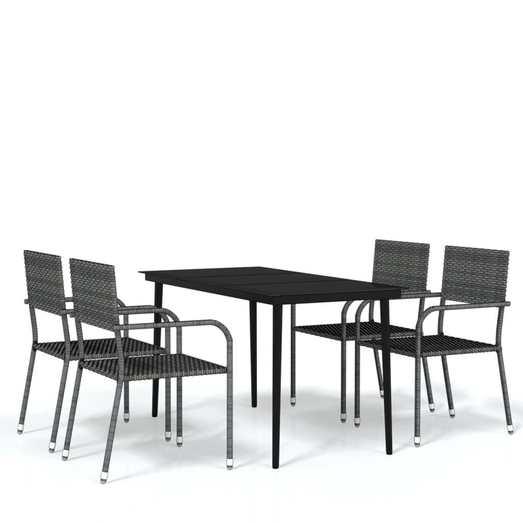 5 Piece Garden Dining Set Grey 5 Piece Garden Dining Set Grey