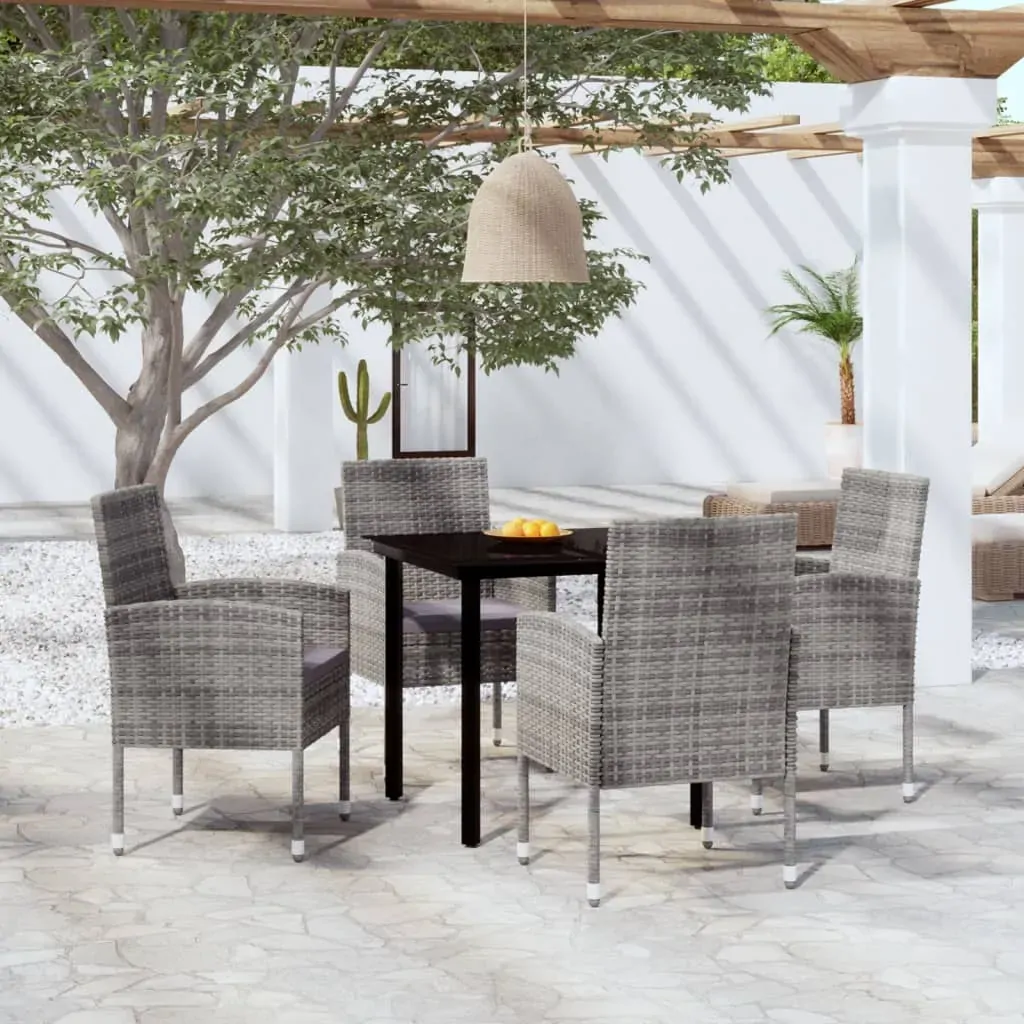 5 Piece Garden Dining Set Anthracite 5 Piece Garden Dining Set Anthracite