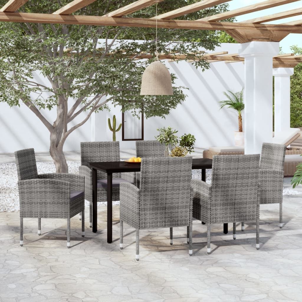 7 Piece Garden Dining Set Anthracite 7 Piece Garden Dining Set Anthracite