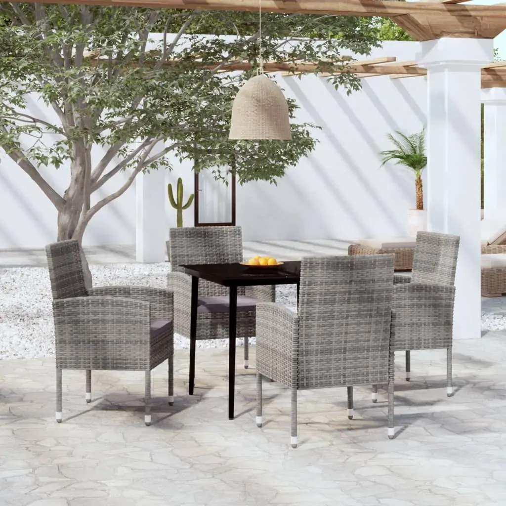 5 Piece Garden Dining Set Anthracite 5 Piece Garden Dining Set Anthracite