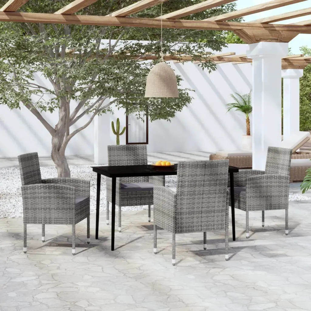 5 Piece Garden Dining Set Anthracite 5 Piece Garden Dining Set Anthracite