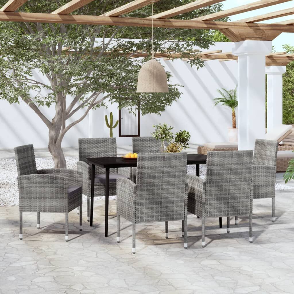 7 Piece Garden Dining Set Anthracite 7 Piece Garden Dining Set Anthracite