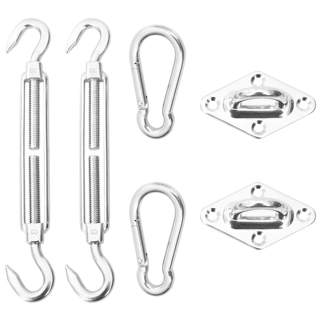 6 Piece Sunshade Sail Mounting Kit Stainless Steel 6 Piece Sunshade Sail Mounting Kit Stainless Steel