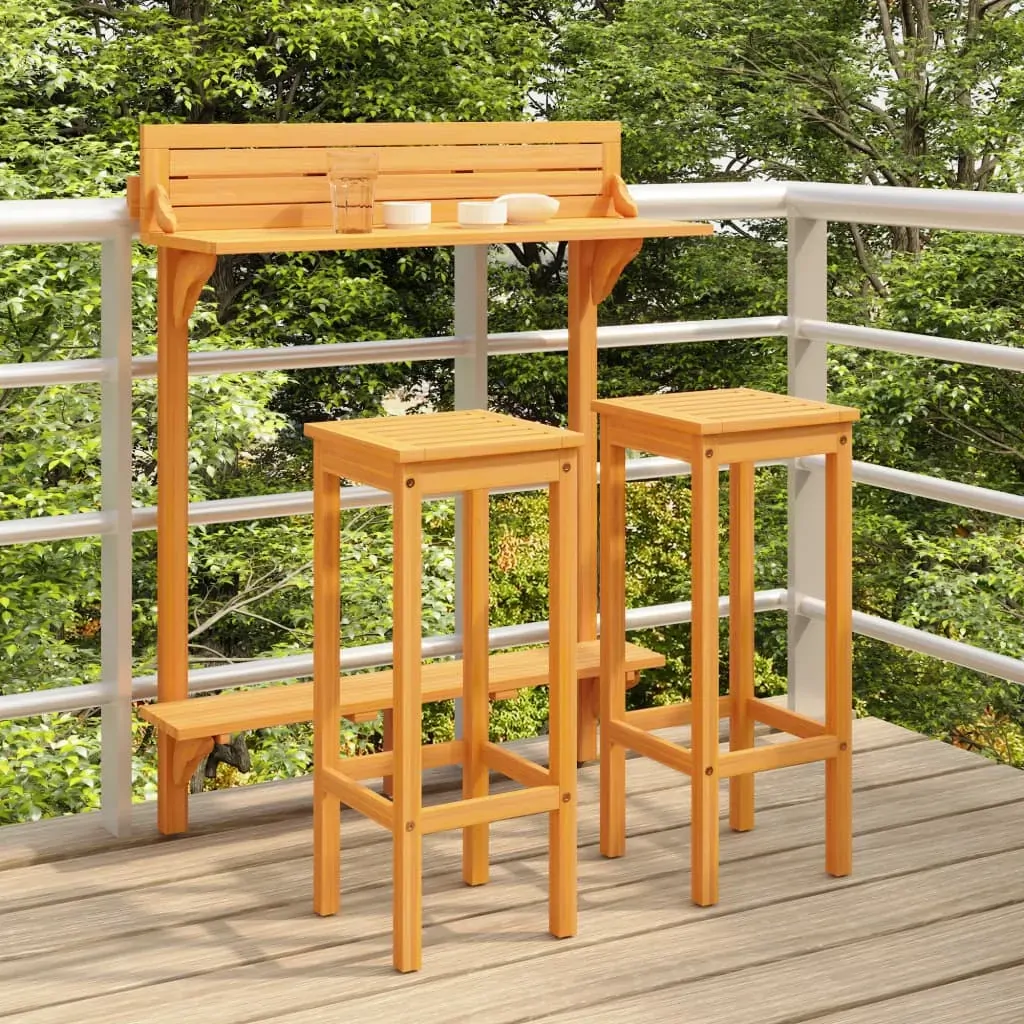 3 Piece Balcony Bar Set Solid Acacia Wood 3 Piece Balcony Bar Set Solid Acacia Wood