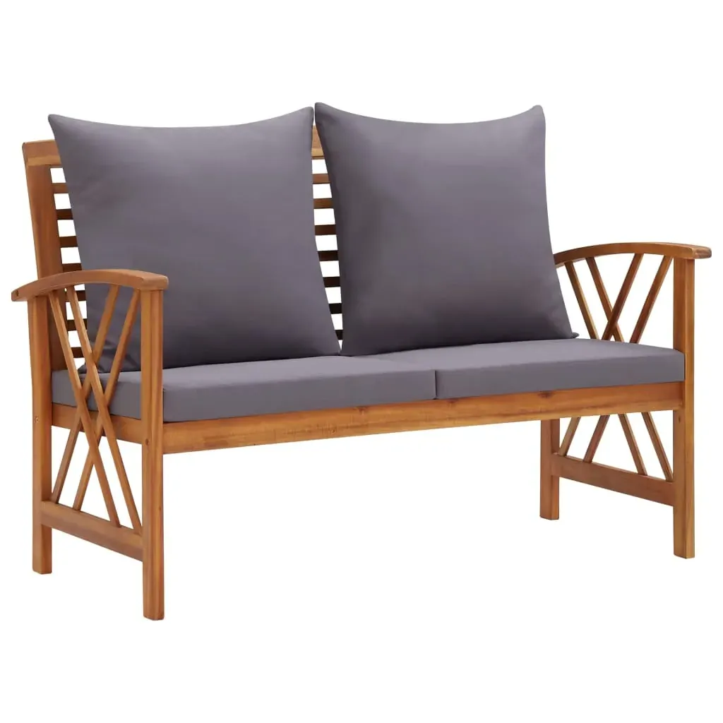 Garden Bench with Cushions 119 cm Solid Acacia Wood Garden Bench with Cushions 119 cm Solid Acacia Wood