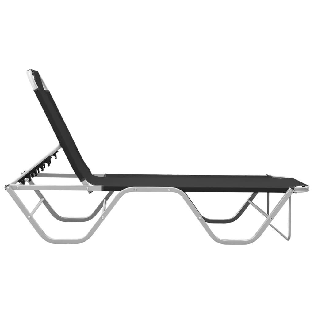 Sun Lounger Aluminium and Textilene Black Sun Lounger Aluminium and Textilene Black