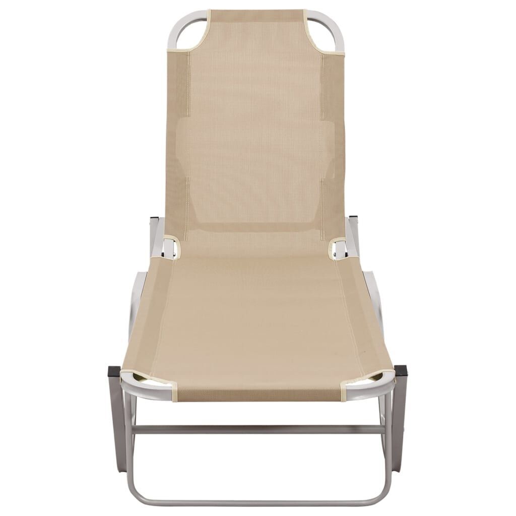 Sun Lounger Aluminium and Textilene Cream Sun Lounger Aluminium and Textilene Cream