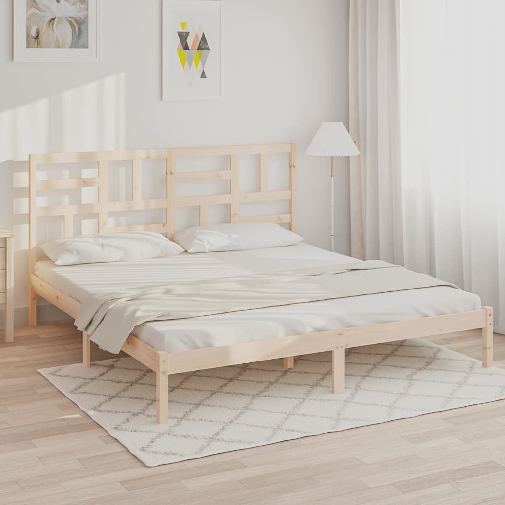 Bed Frame without Mattress Solid Wood 183x203 cm King Bed Frame without Mattress Solid Wood 183x203 cm King