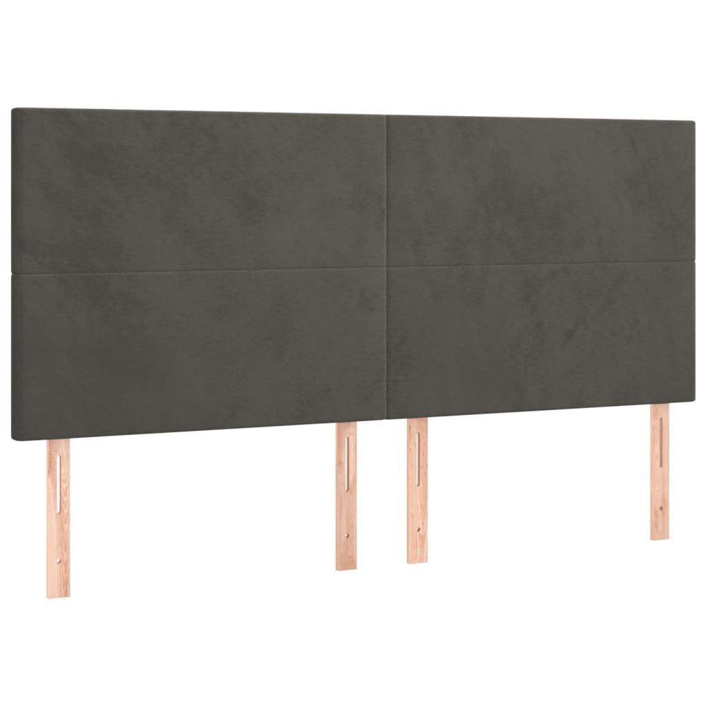 Headboards 4 pcs Dark Grey 100 cm Velvet Headboards 4 pcs Dark Grey 100 cm Velvet
