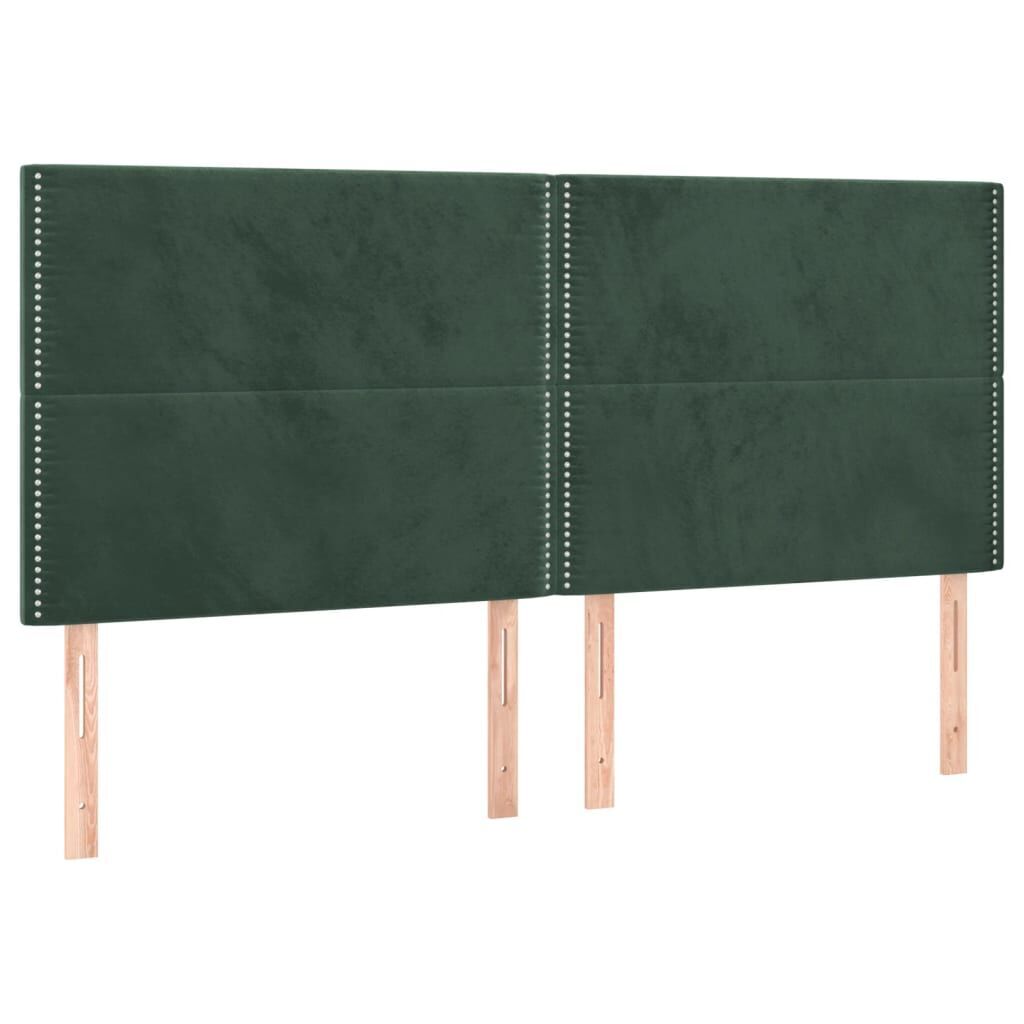 Headboards 4 pcs Dark Green 80x5x78/88 cm Velvet Headboards 4 pcs Dark Green 80x5x78/88 cm Velvet